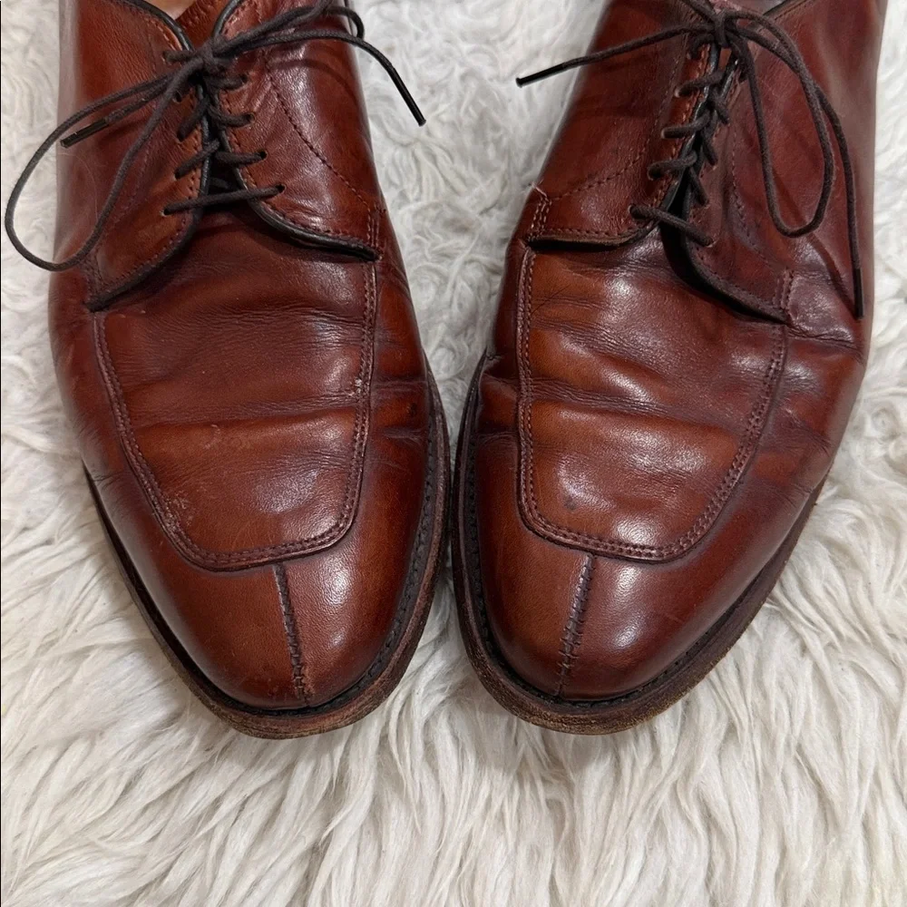 ALLEN EDMONDS Delray Tan‎ Brown Oxfords Sz 9 B Split Toe Mens Dress Shoes USA